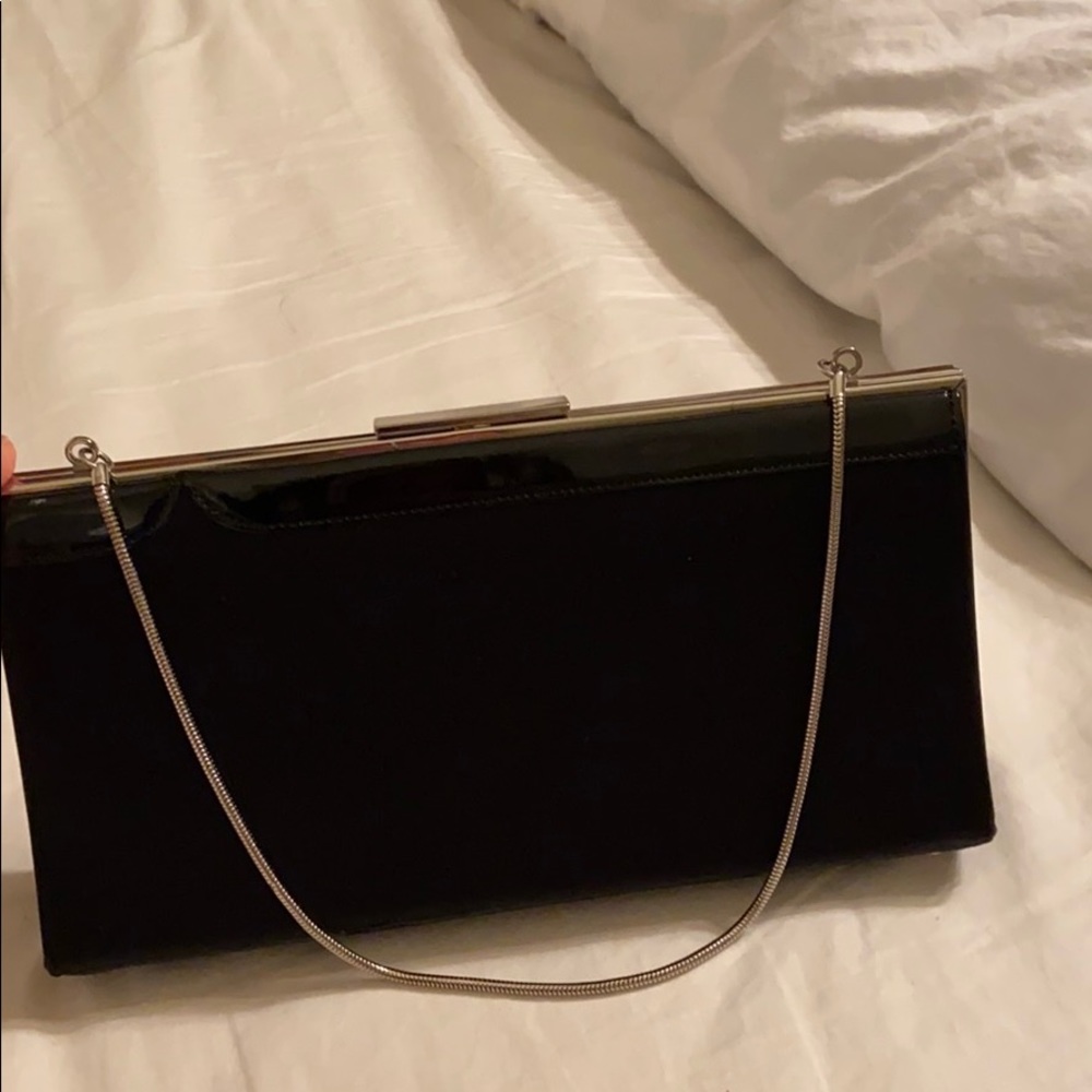 Ann Taylor evening shoulder bag with silver strap